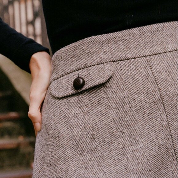 Dôen NWT Eugenia Skirt in Castle Grey Size 10 - Picture 2 of 5